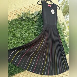 Kate Spade Black Dress with Multicolor Pleats
